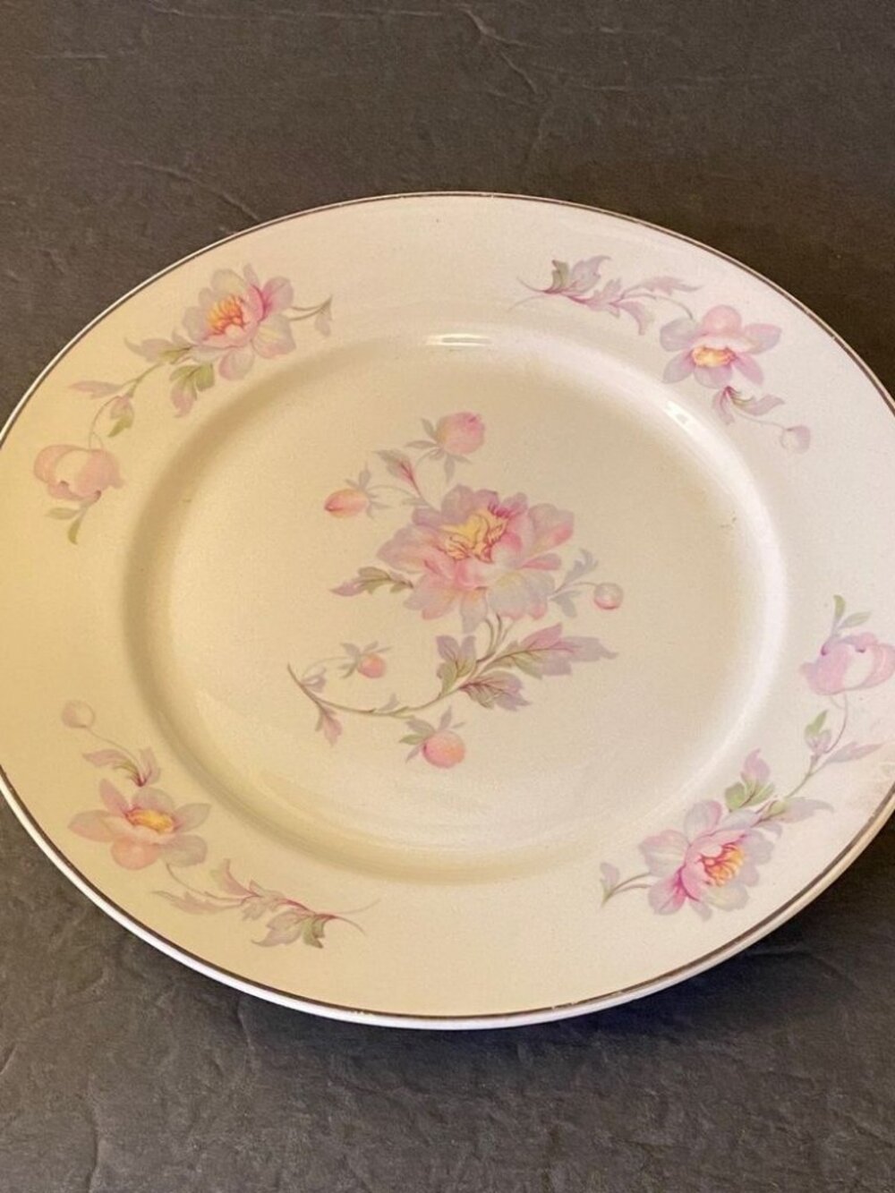 Elegant Floral Salad Plate with Pink Accents